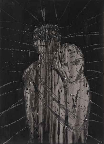 Black Tears, 2003, Acrylic Ink on paper, 100x71cm